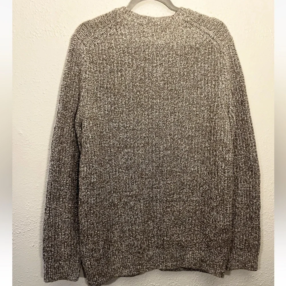 Banana Republic Men’s M Fisherman Sweater Cotton Wool Blend Marled Brown Heavy